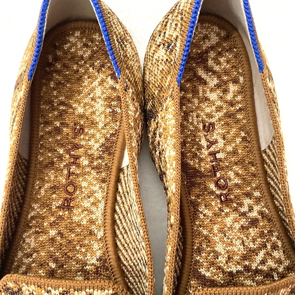 Rothy’s Slip On Ballet Comfort Loafers Bronze Metallic Python Flats Size 9 - Picture 8 of 16